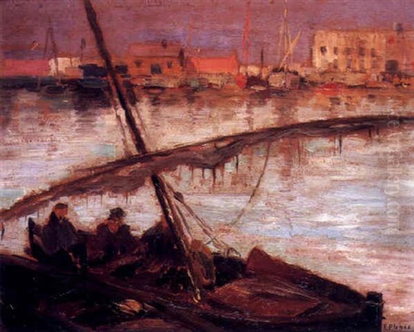 Pescadores Oil Painting by Francisco Planas Doria