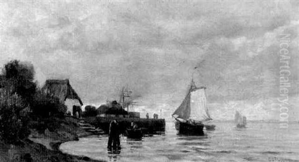 Hollandische Marineszene Oil Painting by Ernst Ludwig Plass