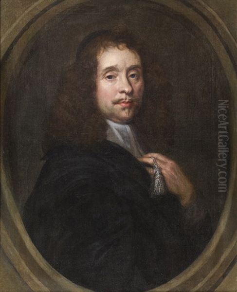 Portrait D'homme Dans Un Ovale Peint Oil Painting by Nicolas (Montagne) Plattenberg