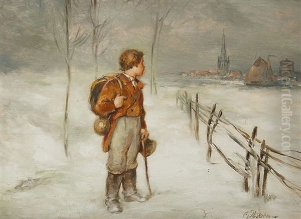 Abschied Von Dusseldorf Oil Painting by Karl Plueckebaum