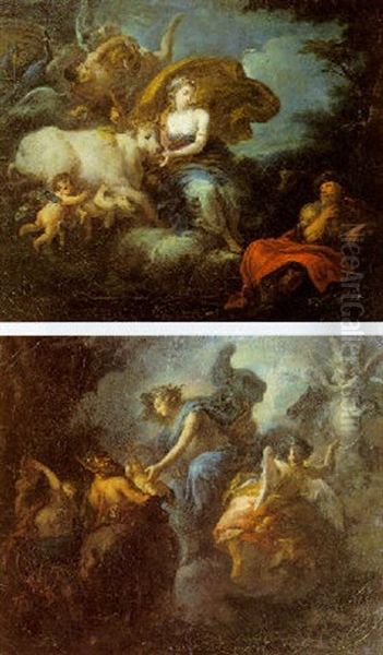 Il Piccolo Achille Affidato Al Centauro Oil Painting by Giacomo del Po
