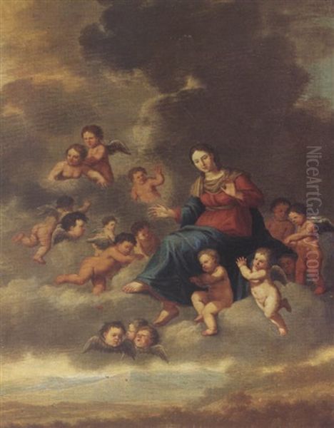 The Assumption Of The Virgin Oil Painting by Cornelis Van Poelenburgh