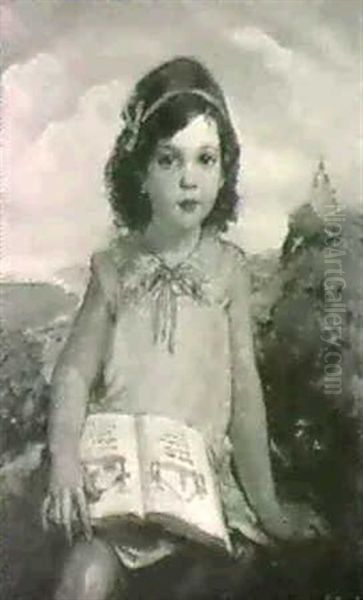 Portrait Of A Young Girl Oil Painting by Willy Andrew Pogany