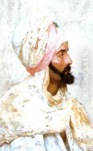 Le Chef Arabe Oil Painting by Theophile (fils) Poilpot