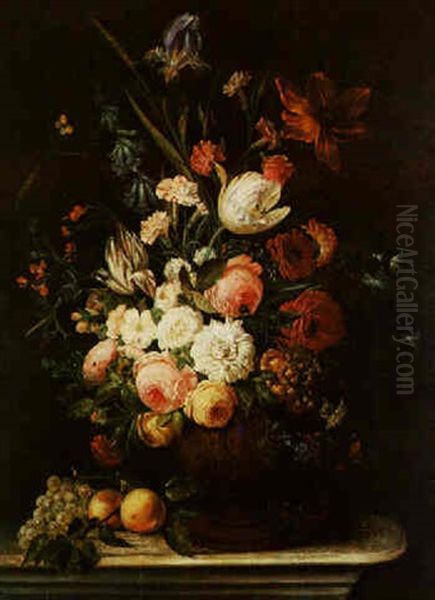 Bouquet Des Fleurs Sur Un Etablement Oil Painting by Christiaen van Pol