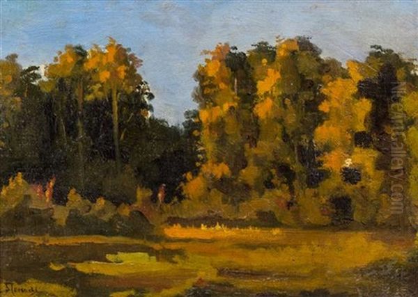 Wooded Landscape Oil Painting by Vasily Polenov