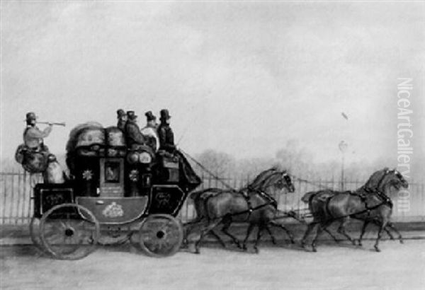 Davenport-london Royal Mail Coach Oil Painting by James Pollard
