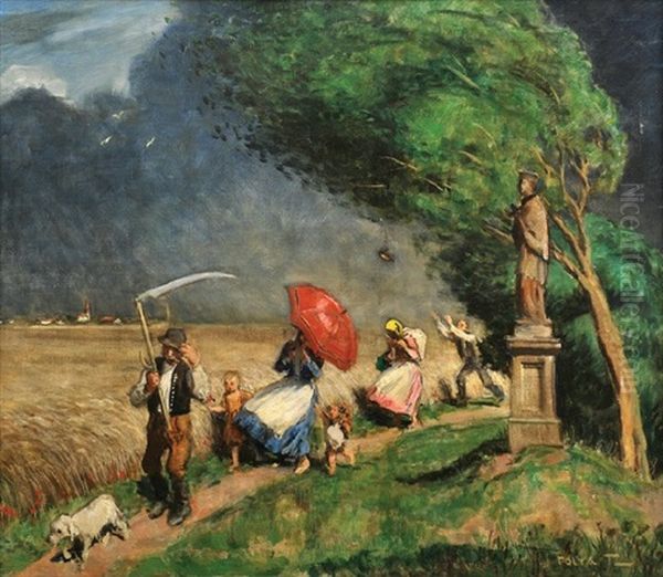 Approaching Storm Oil Painting by Tibor (Theodor) Polya