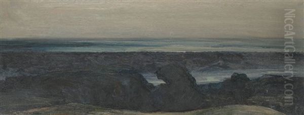 Landscape On Valea Ramnicului Oil Painting by Stefan Popescu