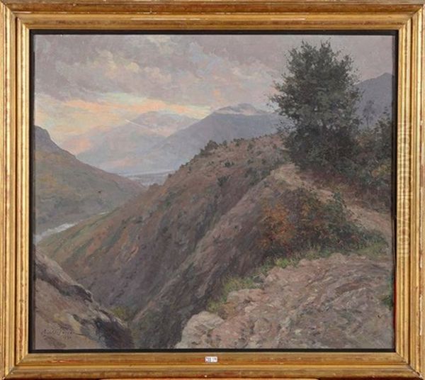 Fin D'apres-midi Dans Les Hautes-alpes Oil Painting by Oswald Poreau