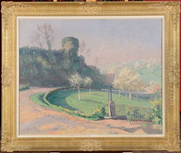 La Route Au Printemps (matin) Oil Painting by Oswald Poreau