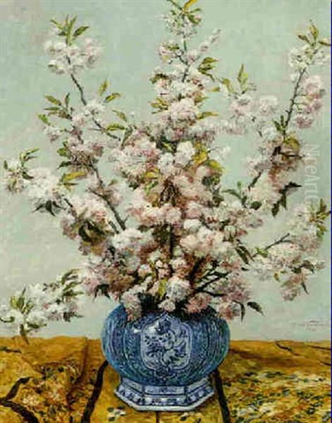 Cerisiers Du Japon Oil Painting by Oswald Poreau