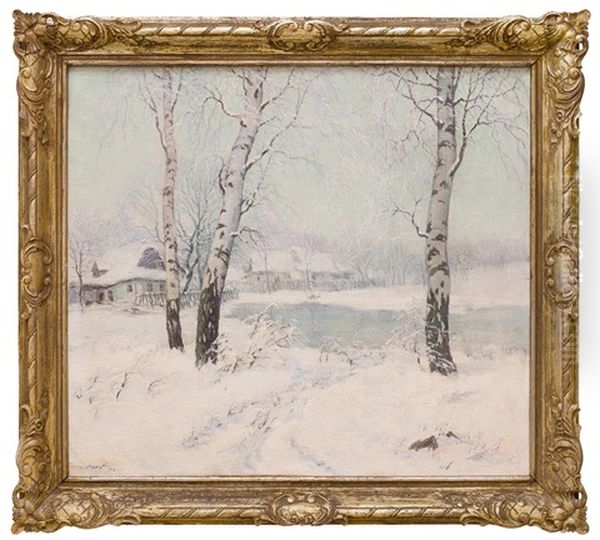 Brizy V Zime Oil Painting by Gustav Pors