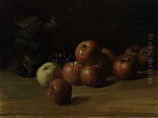 Untitled - Apple Still Life Oil Painting by Charles Porter