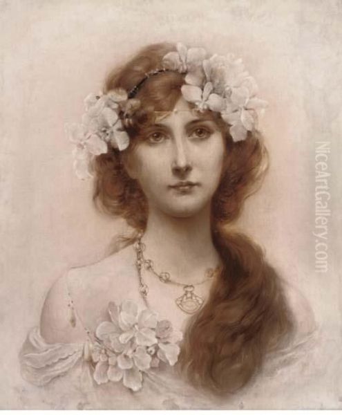 A Young Beauty Oil Painting by Philip Boileau
