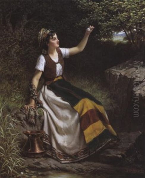 Het Koolwitje Oil Painting by Jan Portielje