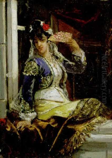 Spaanse Schone Oil Painting by Jan Frederik Pieter Portielje
