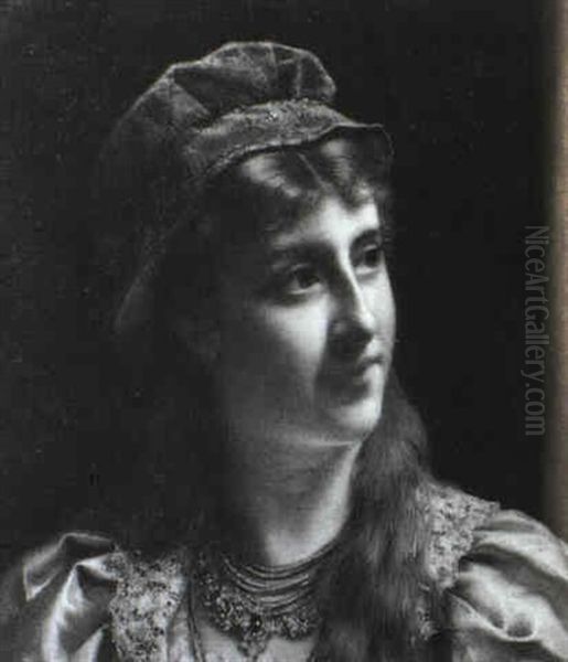 Portrat Einer Jungen Dame Oil Painting by Jan Frederik Pieter Portielje