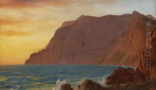Steile Meereskuste Oil Painting by Eduard Wilhelm Pose