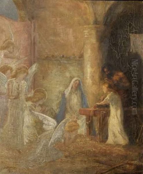 Sainte Famille A L'atelier Oil Painting by Camille Boiry