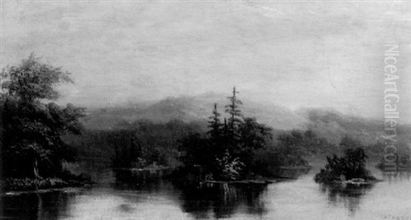 The Lake At Dawn Oil Painting by William Merritt Post