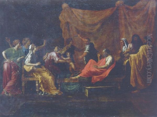 Moses And Pharaoh Oil Painting by Nicolas Poussin