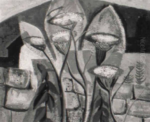 Blumen Vor Mauer Oil Painting by Harold Septimus Power
