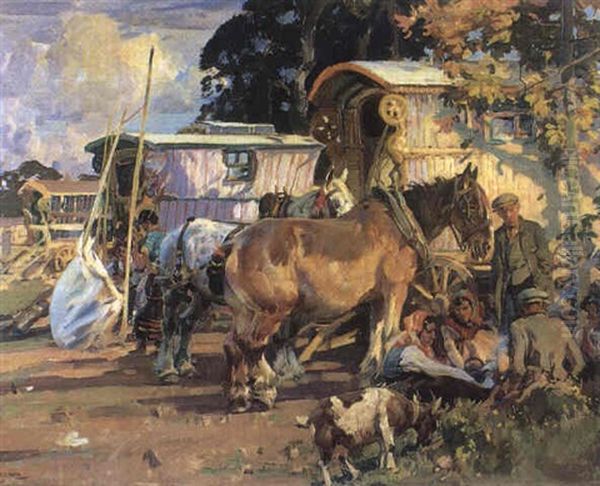 Gypsies, 1926 Oil Painting by Harold Septimus Power