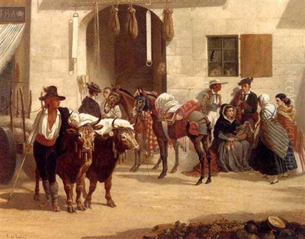 A Street In Seville Oil Painting by Alfred F. De Prades