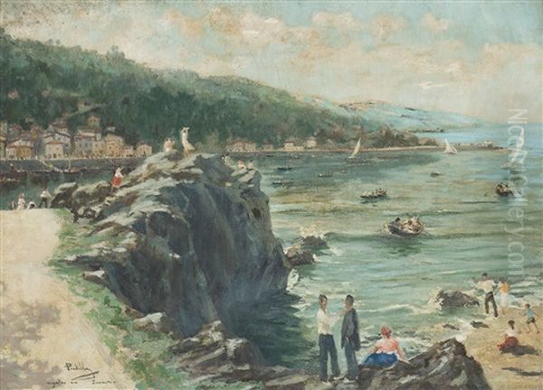 Regata De Zumaya Oil Painting by Miguel Pradilla Gonzalez