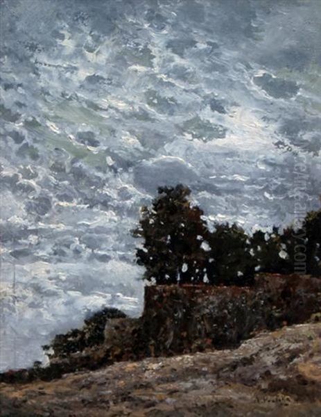In Floridiana Oil Painting by Attilio Pratella