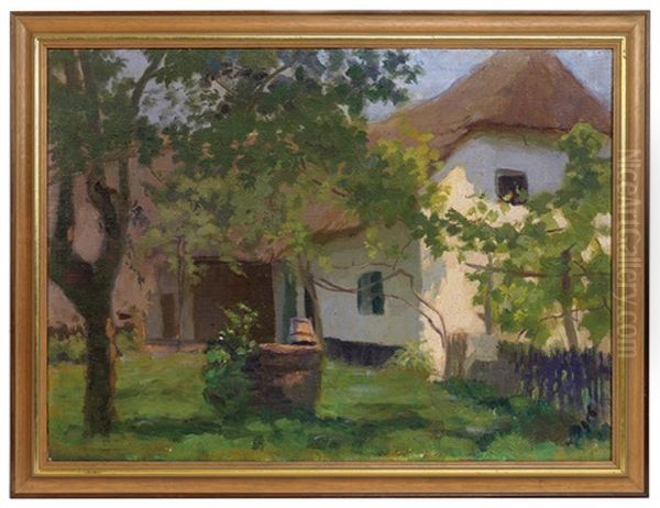Bauerlicher Innenhof Oil Painting by Irene Preger-Grundeler
