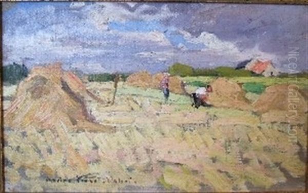 La Fenaison Oil Painting by Andre Prevot-Valeri
