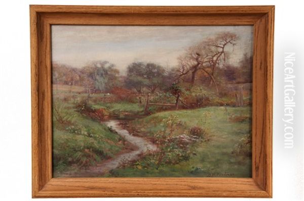 Summer Stream With Cow Pasture Oil Painting by Bertram Walter Priestman