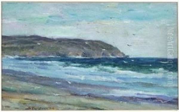 The Sea At Gorleston Oil Painting by Bertram Priestman