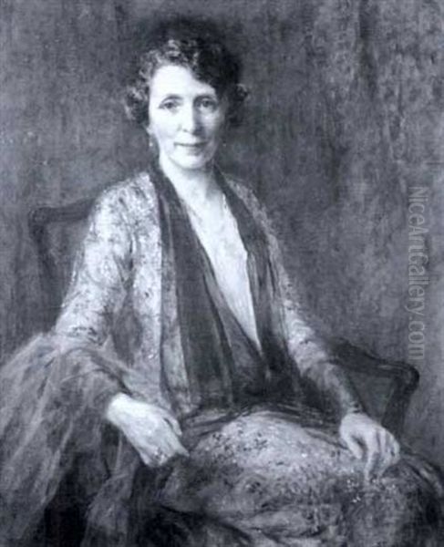 Portrait Of A Seated Lady Oil Painting by Bertram Priestman