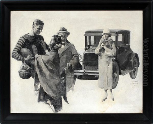 Dodge Car Illustration Oil Painting by William Meade Prince