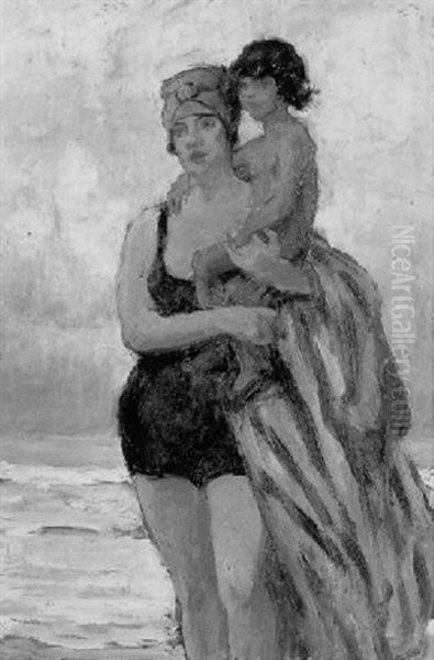 Apres Le Bain Oil Painting by Rene Xavier Francois Prinet