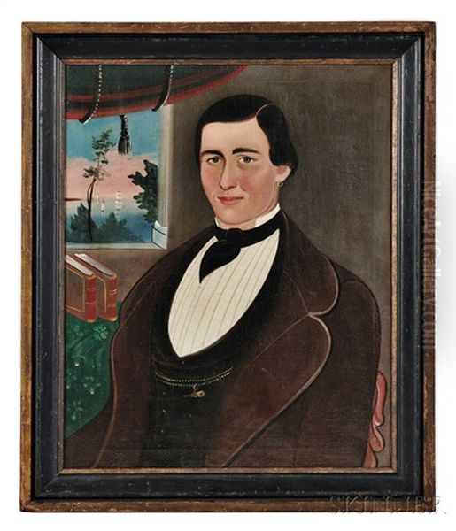 Portrait Of A Man With An Earring In Front Of A Window Oil Painting by William Matthew Prior