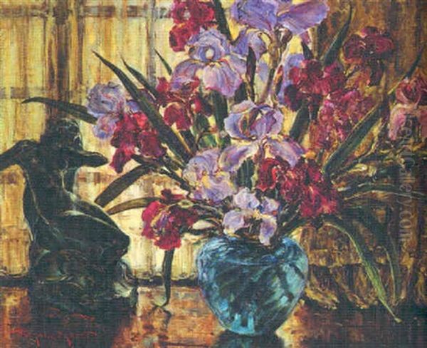 Irises Oil Painting by Thorwald Probst