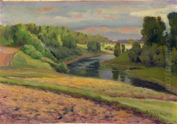 Eventide Oil Painting by Aleksei Matveevich Prokofiev