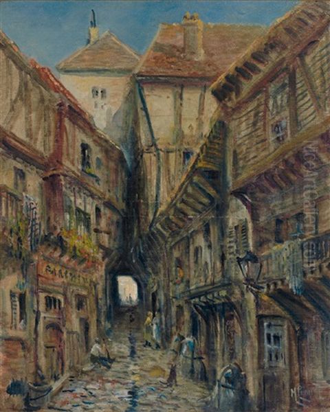 Mittelalterliche Strasenansicht Aus Dem Alten Paris (?) Oil Painting by Maurice Proust