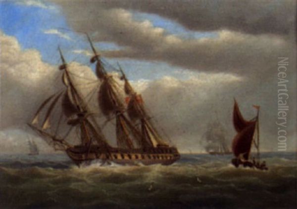 Marine Oil Painting by Gustav Prucha