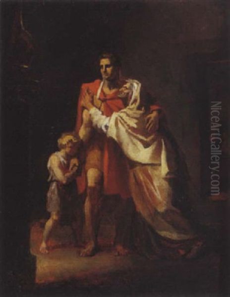 Cleomene Ayant Perdu Sa Femme Donne Sa Mere Et Son Fils En Otage A Ptolemee Oil Painting by Alexandre Abel Denis de Pujol