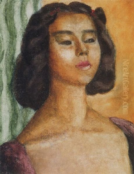 Portrait Of A Lady Oil Painting by Peter Ch. Roderick Purves-Smith