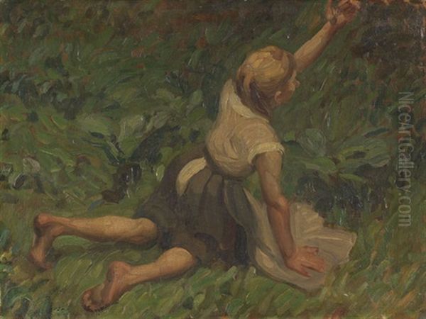 Studie Zu Aschenbrodel Oil Painting by Leo Putz