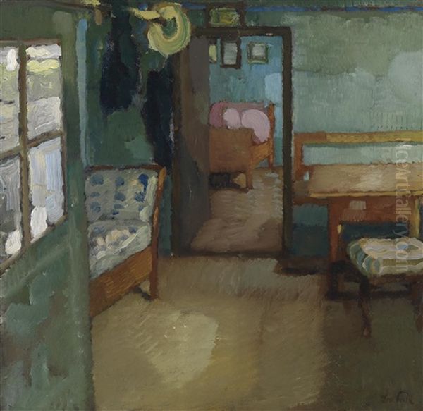 Interieur Oil Painting by Leo Putz