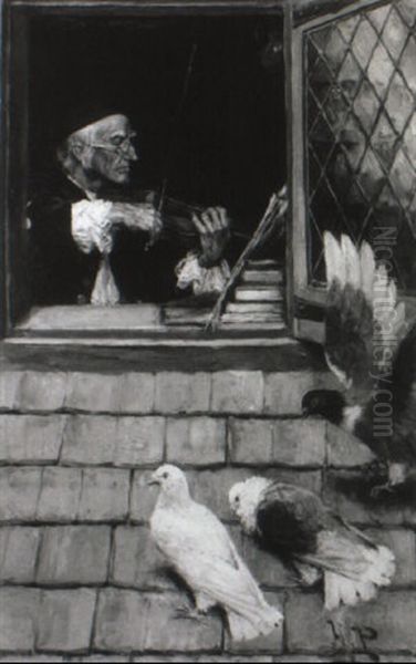 The Old Violin Oil Painting by Howard Pyle