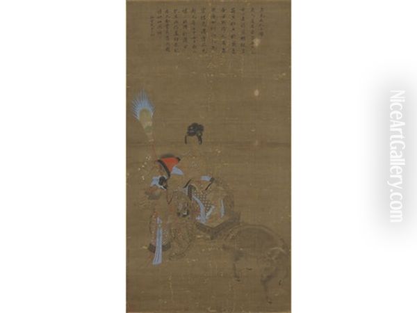 Two Ladies Oil Painting by  Qiu Ying