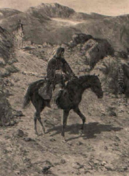 Kaukasische Krieger Zu Pferd Oil Painting by Franz Quaglio